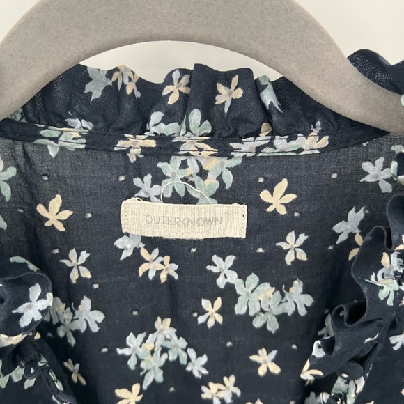 OuterKnown Canyon blue floral clip dot midi dress - Picture 8 of 12